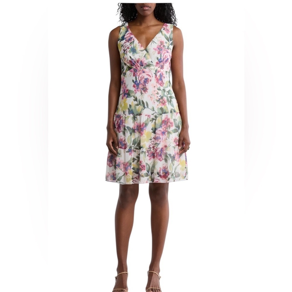 Connected Apparel Floral Dress - Multicolor